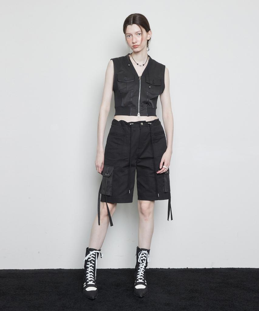 LARTIGENT L3 Ribbon Pocket Short(Black)