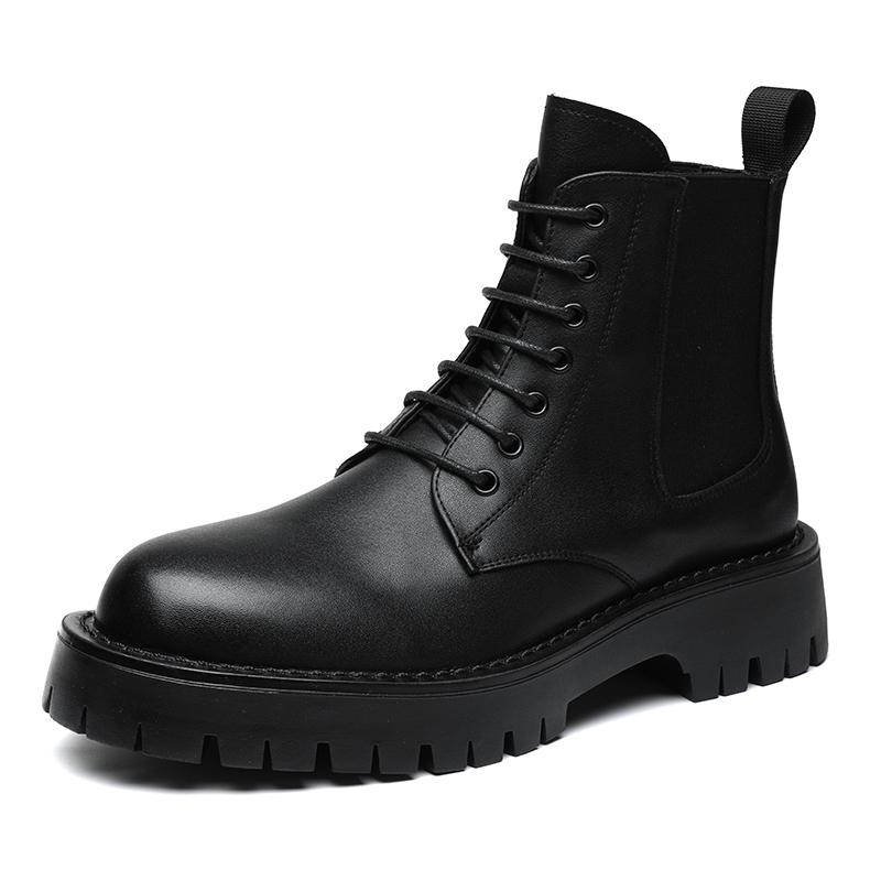 Business Thick Soled Men's Boots Trendy Classic Versatile Styles Leisure and Fashion Party Adult Office Outdoor Motorcycle Shoes