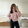 Women's Striped Color Block Knit Cardigan Sweater with Zipper Soft Casual Long Sleeve Relaxed Fit