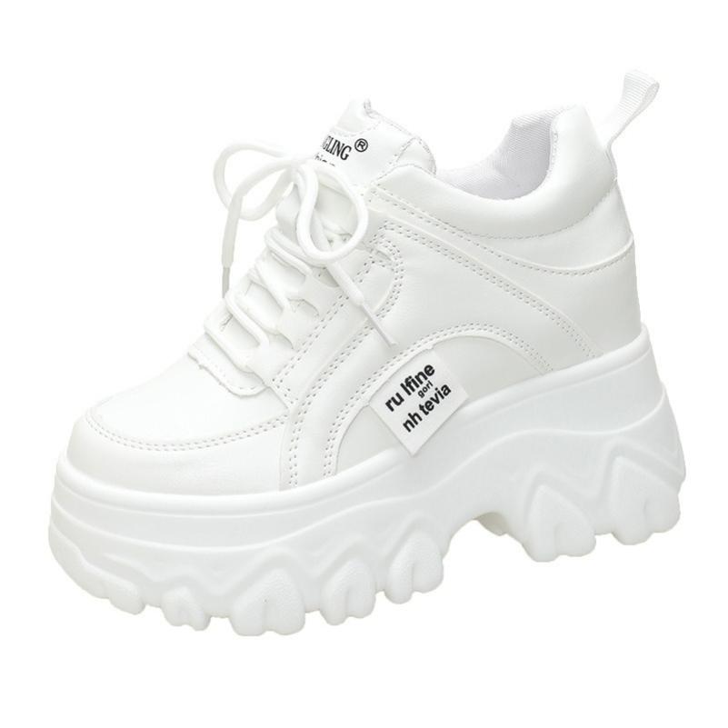 Scarpe con Zeppa a Muffin, Rialzo Interno, Scarpe da Papà, Moda Primavera e Autunno da Donna, Stringate, Scarpe Sportive Casual, Scarpe da Studente