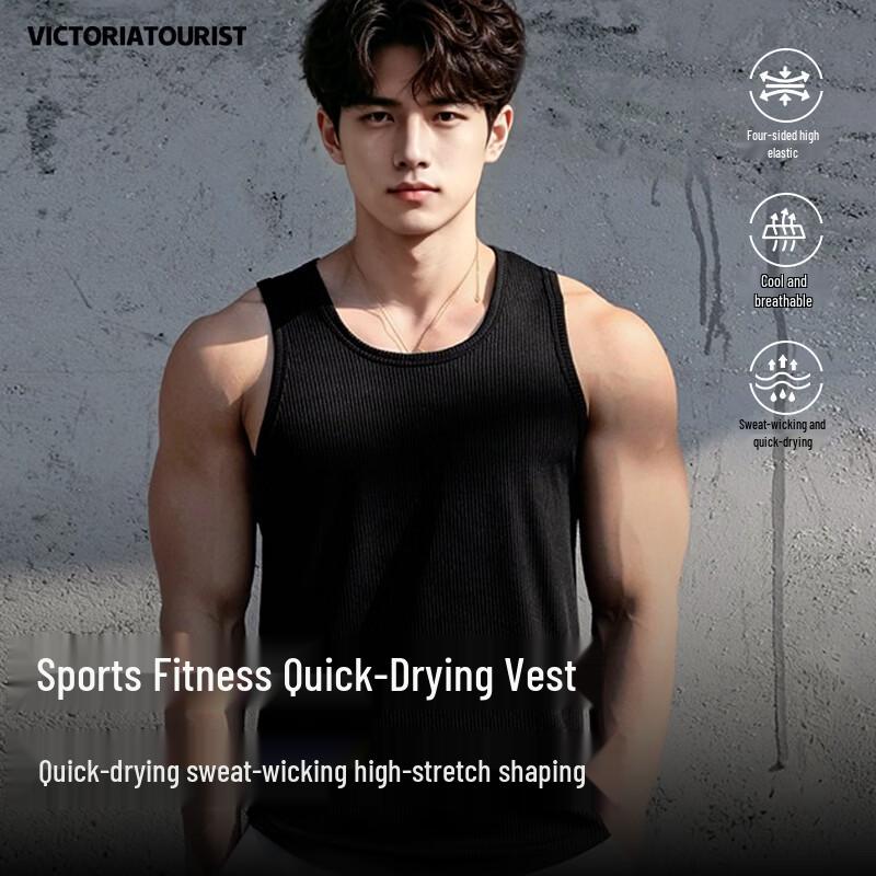 VICTORIATOURIST Men s Quick-Dry Sleeveless Training Vest XL чёрный
