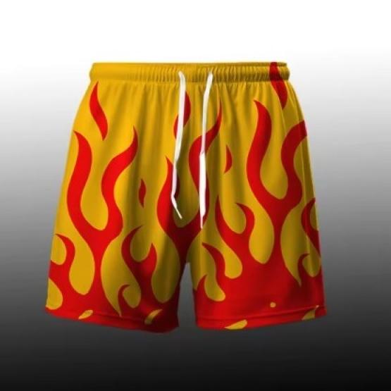 Fire Flame Boxing Muay Thai Kickboxing Shorts Pants 3D Print Fighting Training Unisex Men Women Quick Dry Fitness Gym Sport Workout Casual Streetwear
