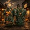 Halloween Pumpkin Sheriff Graphic T-Shirt for Western Theme, Short Sleeve