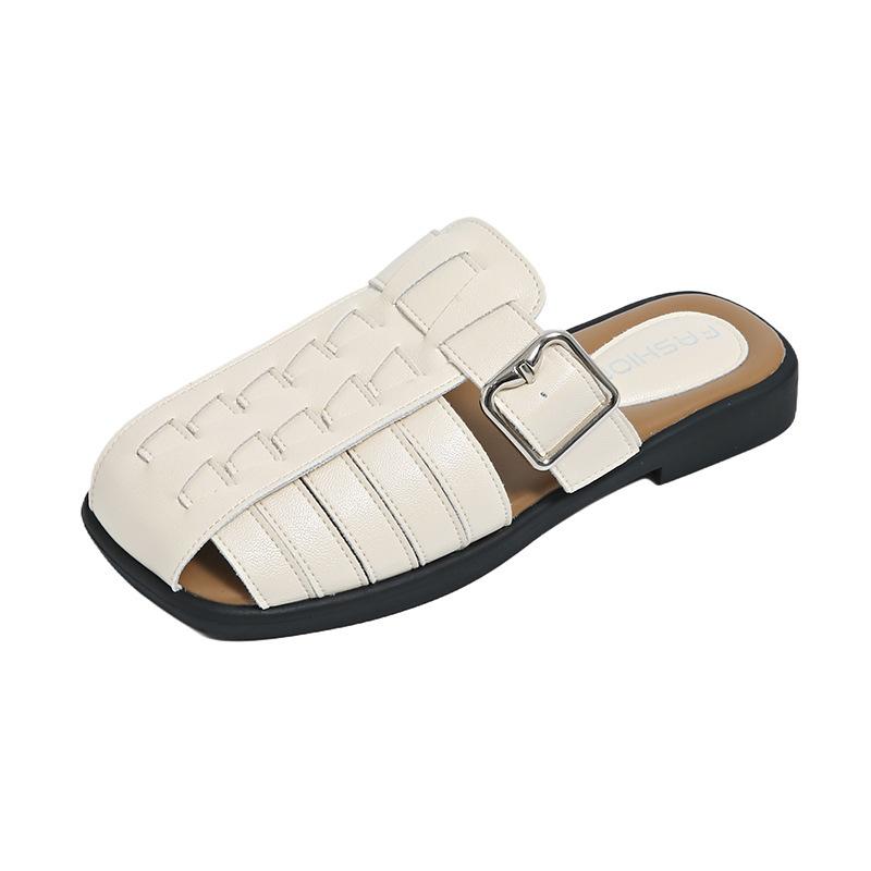 Neue gewebte Hohlschuhe weiche Sohle bequem mit Rock Tasche Kopf Halbschuh