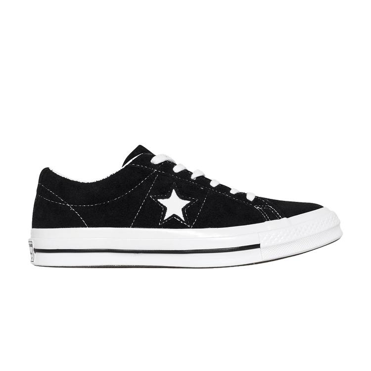 Converse One Star Low Black Suede Unisex Sneakers White 158369C