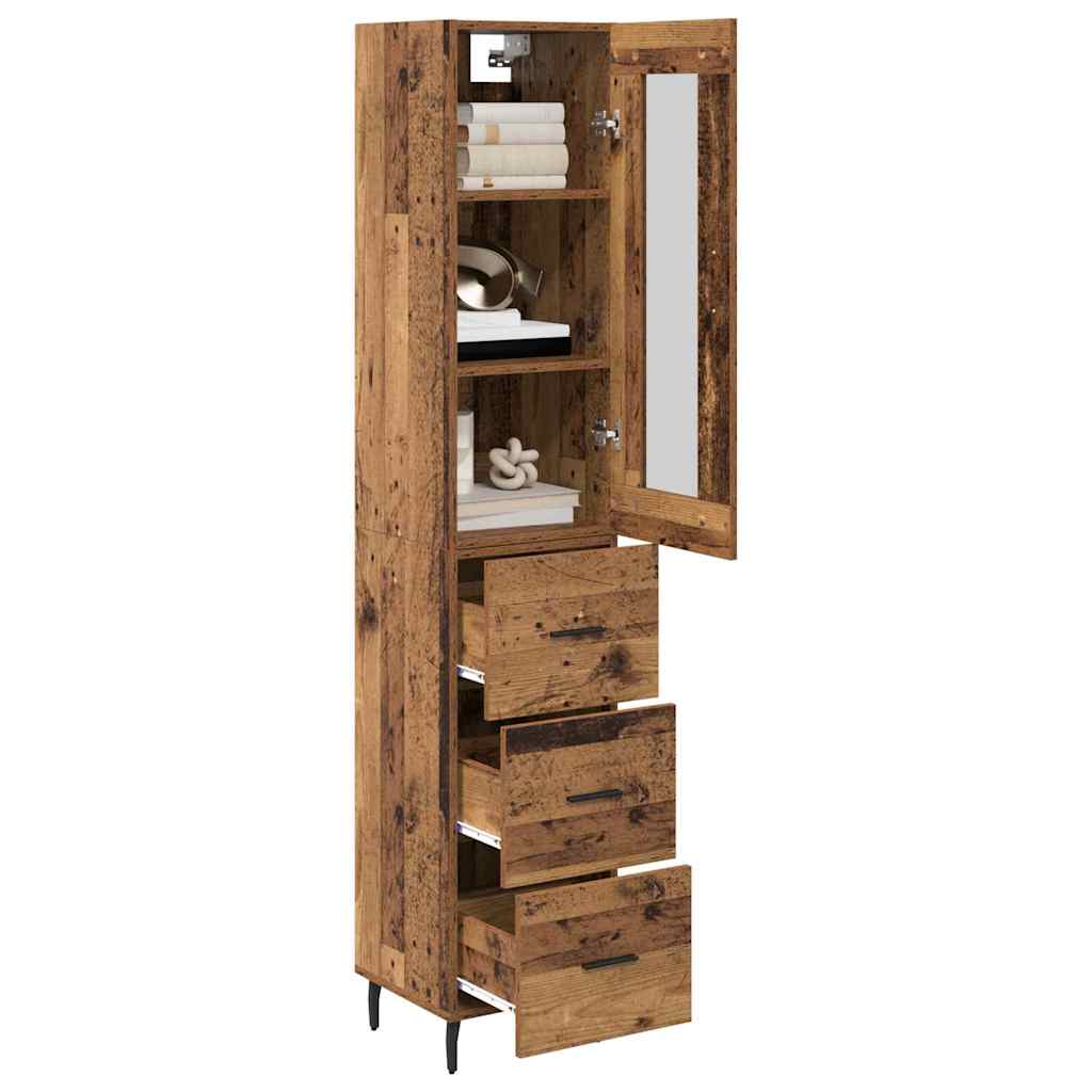 Highboard Reclaimed Wood 34.5 X 34 X 180 Cm Particle Board