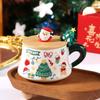 Santa Claus Creative Cartoon Ceramic Mug, Christmas Gift Cute Coffee Mugs, Breakfast Milk Cups, Couple Kawaii Cup,with Gift Box