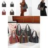 Trendy Plaid Contrast Color Street Style Tote Bag Women Winter Large Capacity Shoulder Bag