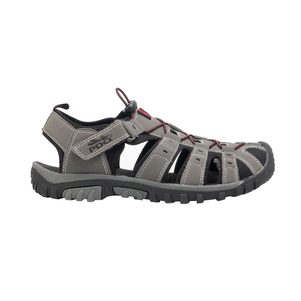 PDQ Jungen-Trail-Sandalen aus synthetischem Nubukleder mit Knebel- und Klettverschluss