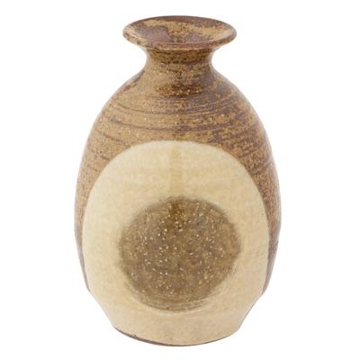 Marui Seito Shigaraki-Keramik Hechimon Sake 330ml Graue Kreisflasche, ca.. Kapazität, Muster, Braun, MR-3-4300