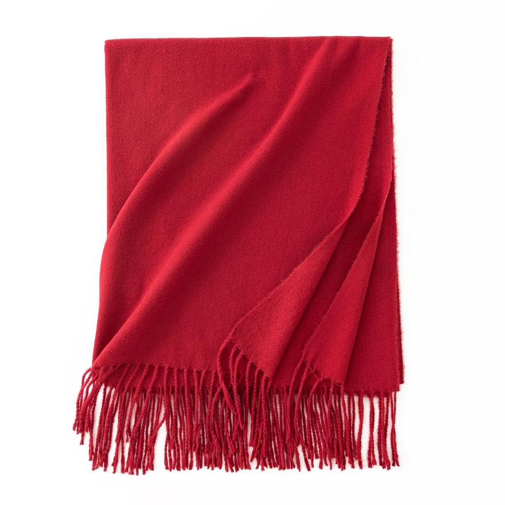 Cashmere Feel Solid Color Women's Imitation Cashmere Scarf Spring Atmosphere Korean Style Versatile Mid Length Shawl Scarf