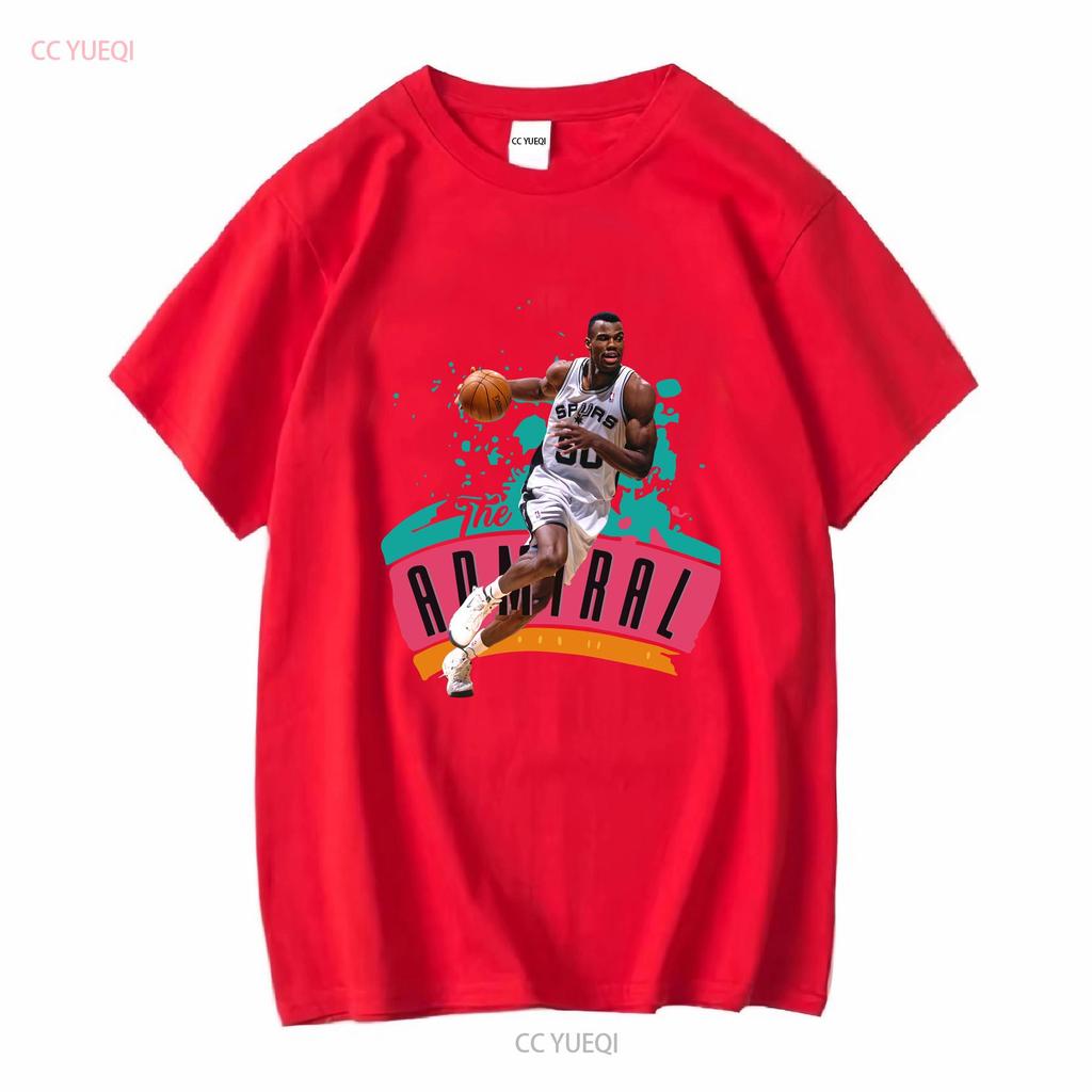 David Robinson caricature T shirt Black vintage Washed fashion Comfortable Soft Slightly Unisex graphic Top For Everyday Wear