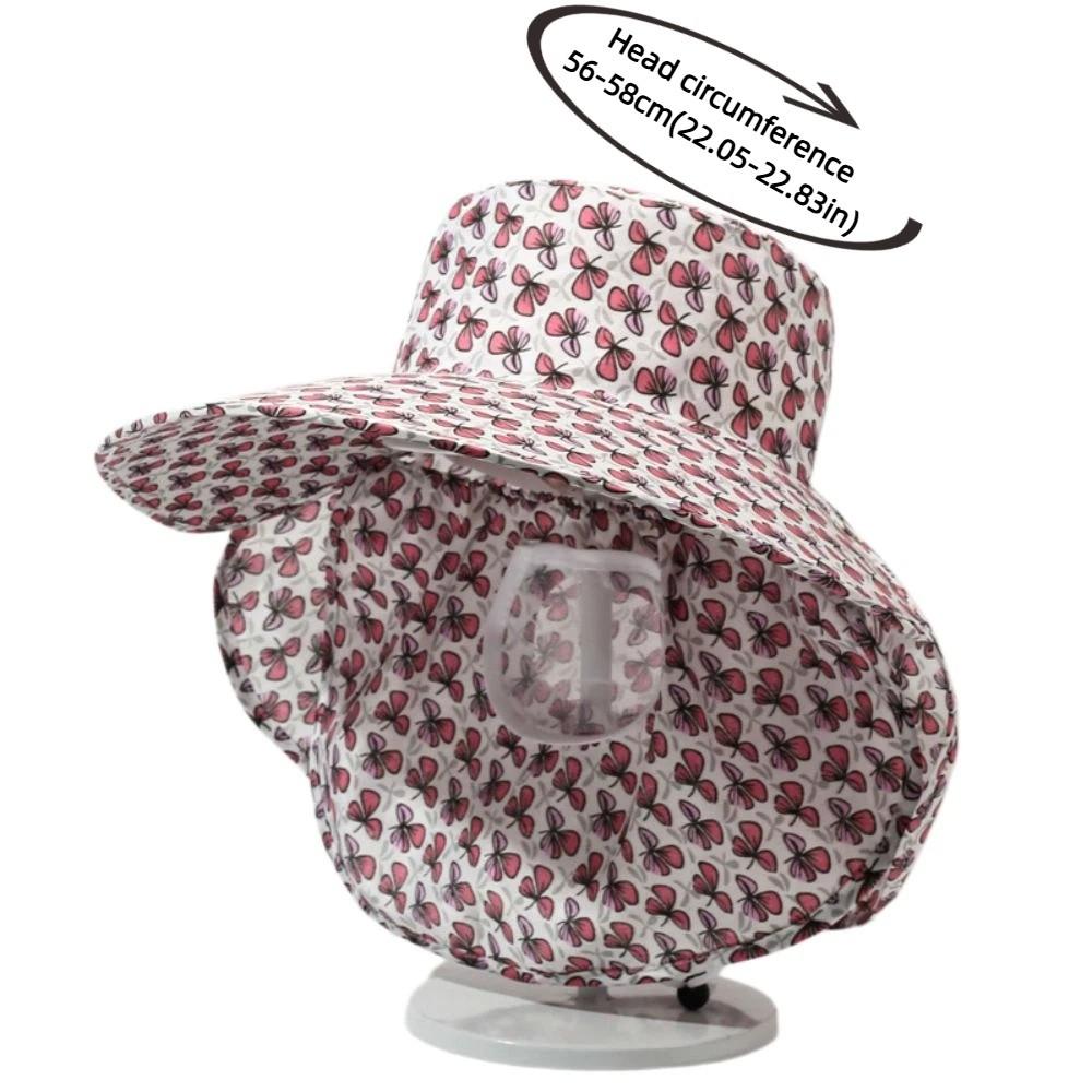 UV Protection Tea Picking Work Hat Wide Brim Fisherman's Hat Face Mask Sun Hat Summer Outdoor