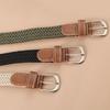 1Pc U Shape Buckle Elastic 100x2.5CM Unisex Belts Mens/Women Canvas Webbing Braided Imitation Leather