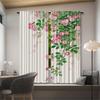 Pink Rose Printed Curtains Pole Bag Christmas Decorations Home Room Set Of 2 Made Polyester