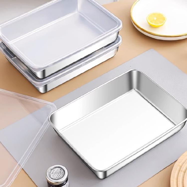Durable Nonrust Steel 6Pcs Food Container Set Food Protectors For Keep Fruits Vegetables And Leftover Freshness