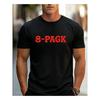 Men's Red Fun Letter Print T-Shirt - Breathable Short Sleeve Round Neck Casual Athletic Top, Machine Washable Year-Round Basic Tee for Men