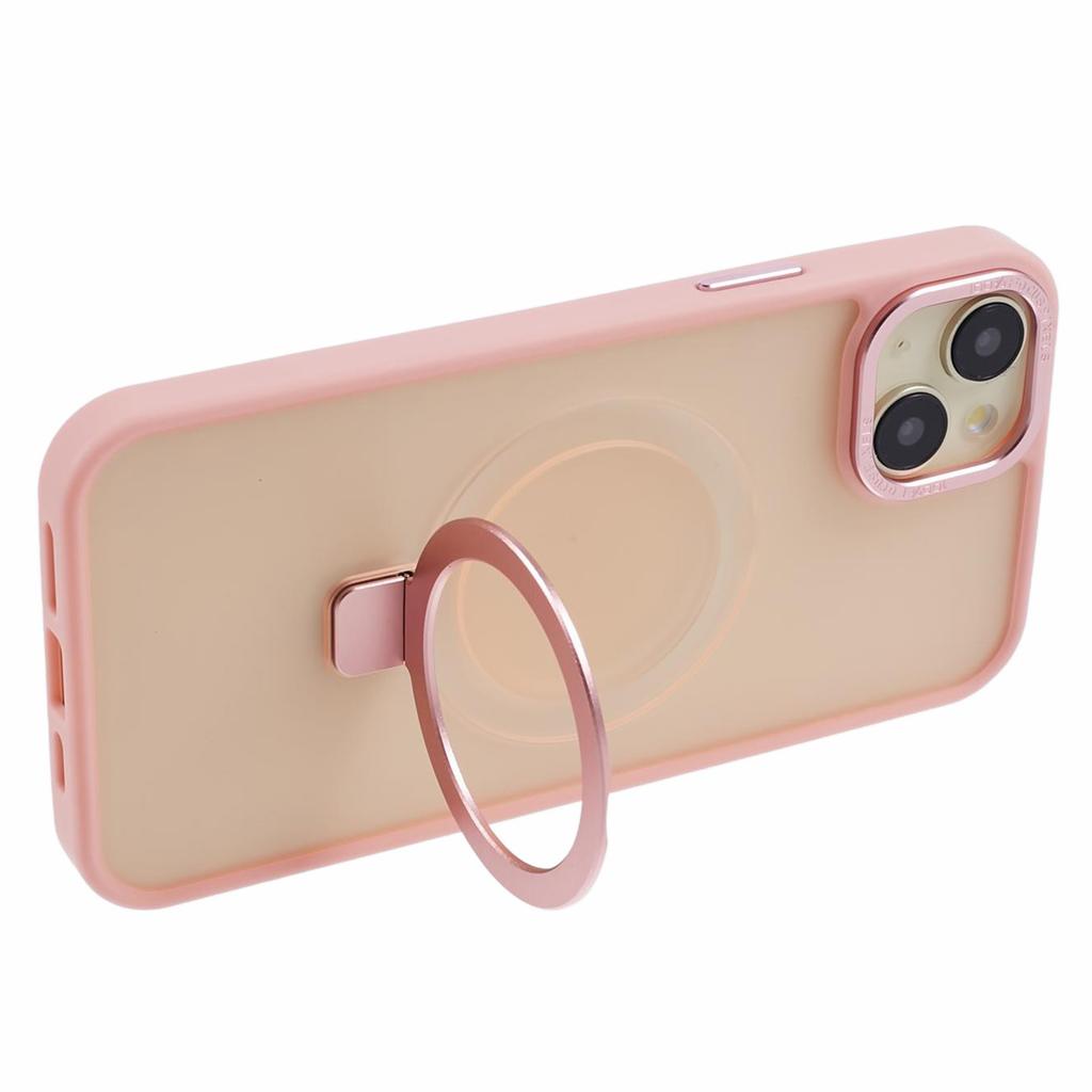 For iPhone 14 Plus Case Compatible with MagSafe Skin-Touch Kickstand TPU+PC Phone Shell