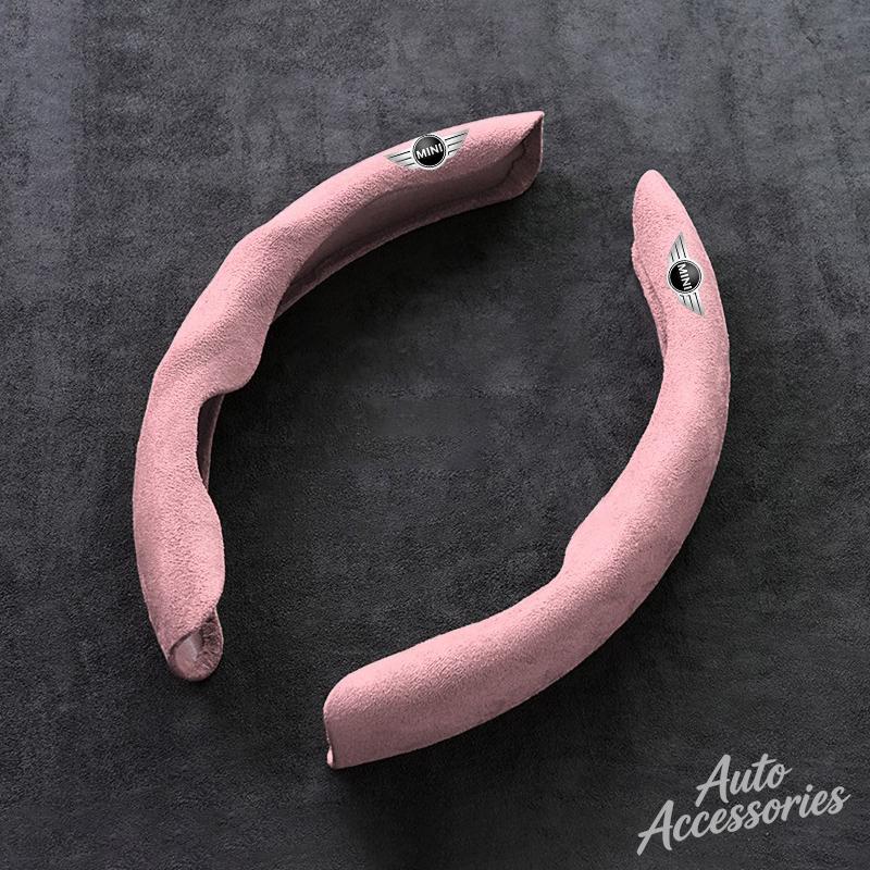 Suede Car Steering Wheel Cover Anti-Slip Protect Accessories For BMW Mini Cooper One JCW F54 F55 F56 F60 R50 R52 R53 R60 Sticker