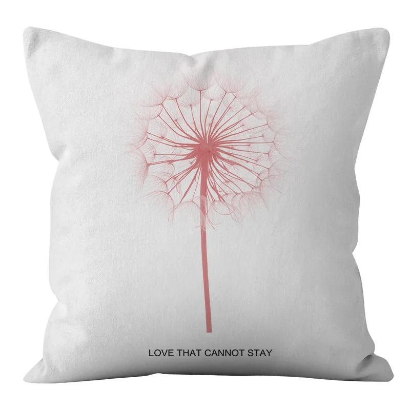 Rosa und schwarze geometrische Buchstaben bedruckte Sofakissenbezug Kissenbezug Heimdekoration Party Auto Bettwäsche