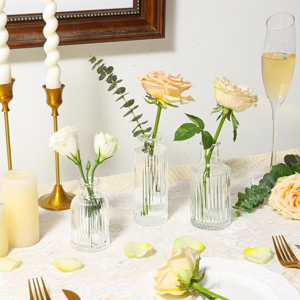 Retro Französisch-Amerikanische Mini-Glasvase für Trockenblumen & Grünzeug