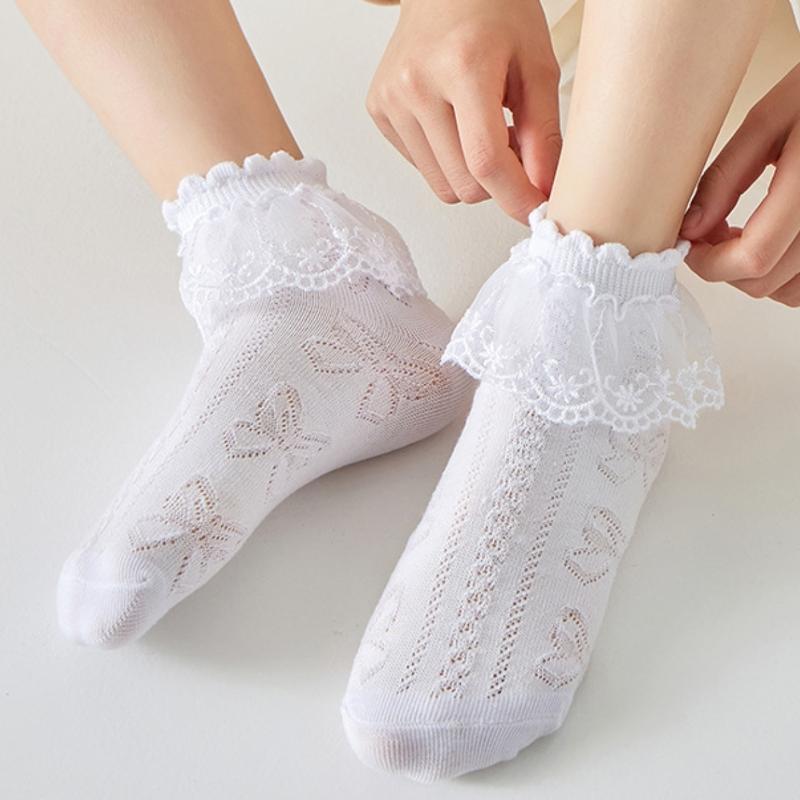 Baby Cotton Socks Kids Girl  Soild Color Baby Thin Mesh Socks for Girls Lace Fashion Soft Beauty Toddler Children's Sock Summer