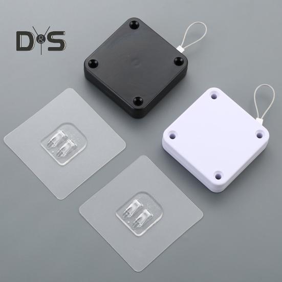 Automatisk dørpumpe med stålvire, justerbar, stansfri, selvklebende veggmontering, baderom, soverom, skyvedør, lukkeanordning