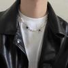 Antique Silver Color Clavicle Chain Stainless Steel Beads Chain Spider Necklace  Men Women Jewelry