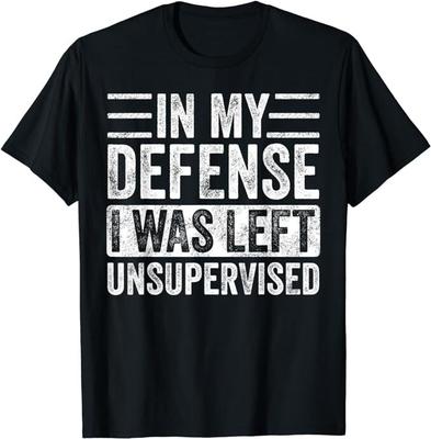 Funny In My Defense' Funny Retro Vintage Black Gift Unisex T-Shirt