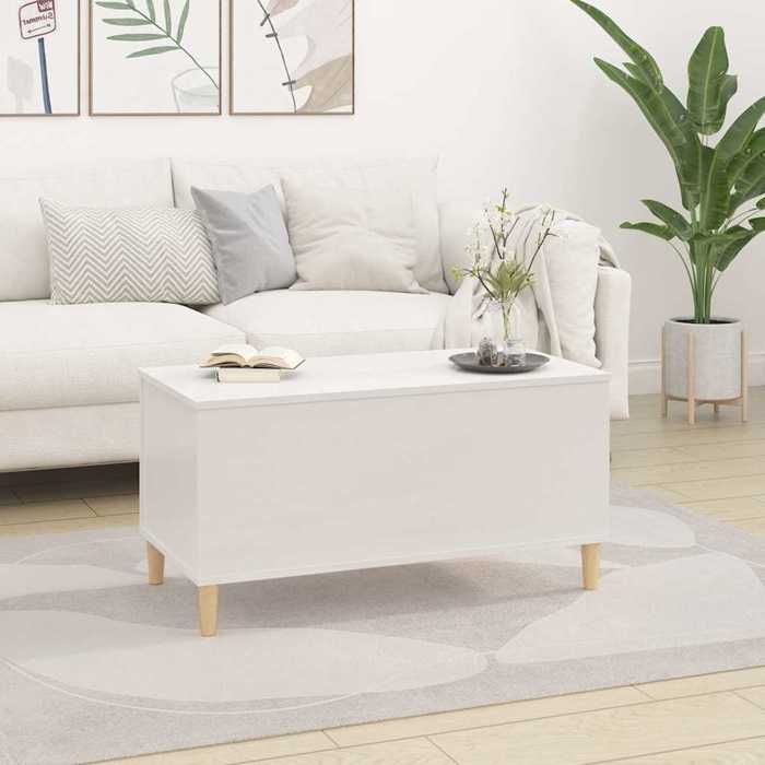 819582 vidaXL Coffee Table High Gloss White 90x44.5x45 Cm Engineered Wood