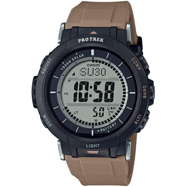 Domestic genuine product CASIO PRO TREK Casio Pro Trek Digital Durasoft Band Tough Solar Brown Men s Watch PRG-30-5JF