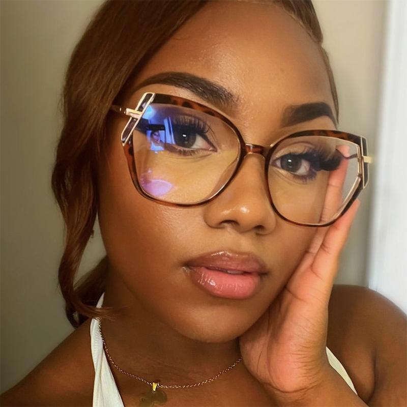 Irregular TR90 Frame Anti Blue Light Glasses for Women Fashionable Leopard Print Glasses Frame 2025 Computer Goggles