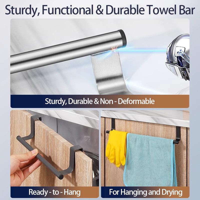 Kitchen Towel Holder Stainless Steel Towel Rack Under Sink Organizer Bathroom Towel Holder Sink Accessories SNJ004