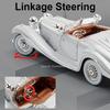 1:24 Scale 500K 300SL Vintage Car Toy Model Alloy Diecast Doors Opened Sound Light Pull Back Miniature Models Hobby Ornament