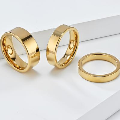 4 6 8mm Fashion Simple Tungsten Ring for Men Women Wedding Jewellery Black Personality Unisex Hip Hop Punk Couple Ring
