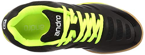 Andro Cross Step Table Tennis Shoes, Wide Type, 352208, Black x Neon Yellow, Size 25.0 cm