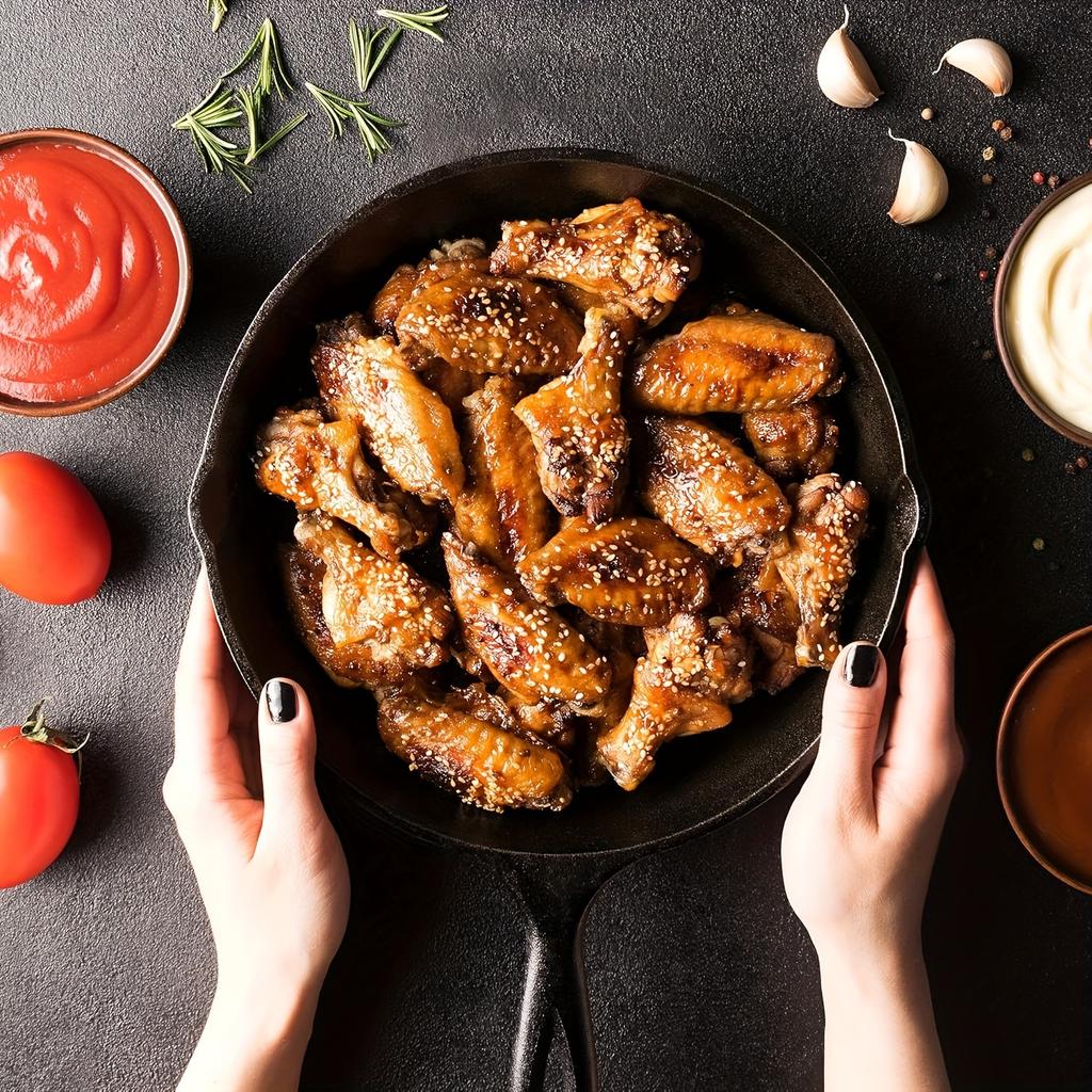 Premium  Cast Iron Skillet  - Non-Stick Skillet with Drip Spout, Perfect for Holiday Cooking, RV Use, And Campfire Meals