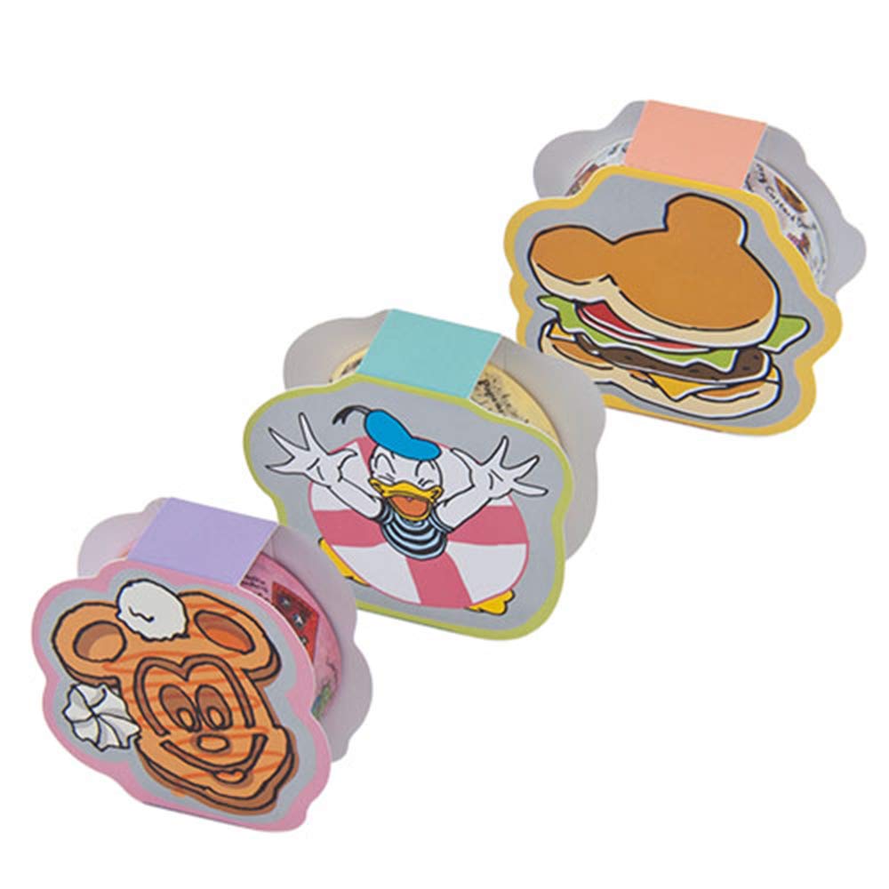 Набор маскировочной ленты с едой из парка Диснея (3-Pack) - Канцелярские товары, Токийский Дисней Резорт, Диснейленд, Диснейси, TDR (Маленькая зеленая булочка, Микки-вафля, Плавающий