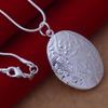 Hot 925 Sterling Silver Necklace Pendant Photo frame High Quality For Women Luxury Fashion Wedding Engagement Jewelry Party Gift