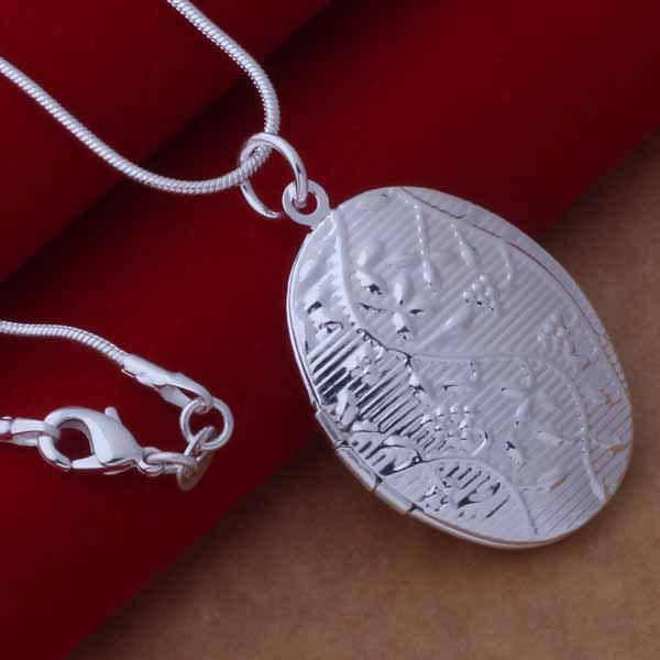 Hot 925 Sterling Silver Necklace Pendant Photo frame High Quality For Women Luxury Fashion Wedding Engagement Jewelry Party Gift