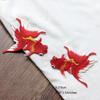 1 Pair 9.3*9cm Goldfish Patch Ink Embroidery Red Pink Clothing Patches Ethnic Style Sew On Applique Clothing Decoration
