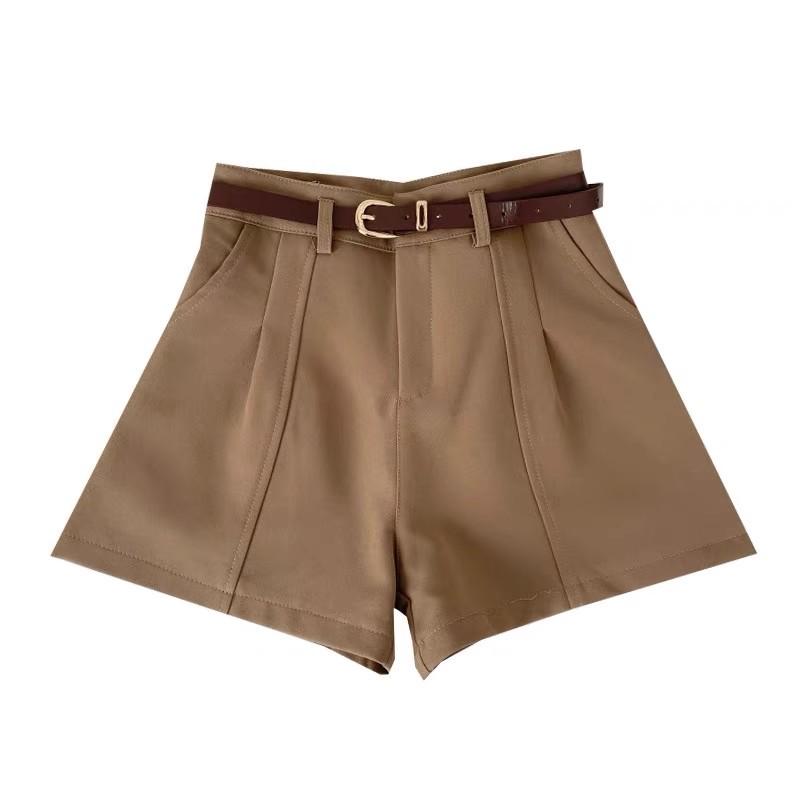 Korean Retro High-Waist Wide-Leg Shorts, Spring 2025 A-Line Casual Wear, New Hong Kong Style