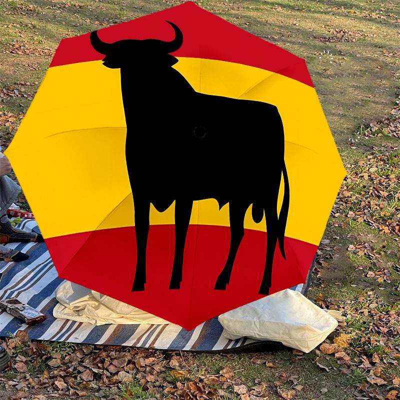1PC bull flag Umbrella-8-Rib Reinforced, Automatic Open, Lightweight & Durable, Cute Fashion Accessory for Outdoor-T198
