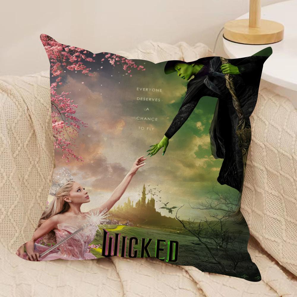 W-Wicked Part One Cushion Cover Silky Short Plush Invisible Zipper Dustproof Sofa Pillow Case For Home Decor