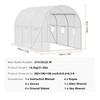 VEVOR Walk-in Tunnel Greenhouse 2.9x2x1.9 m Galvanized Frame PE Cover White