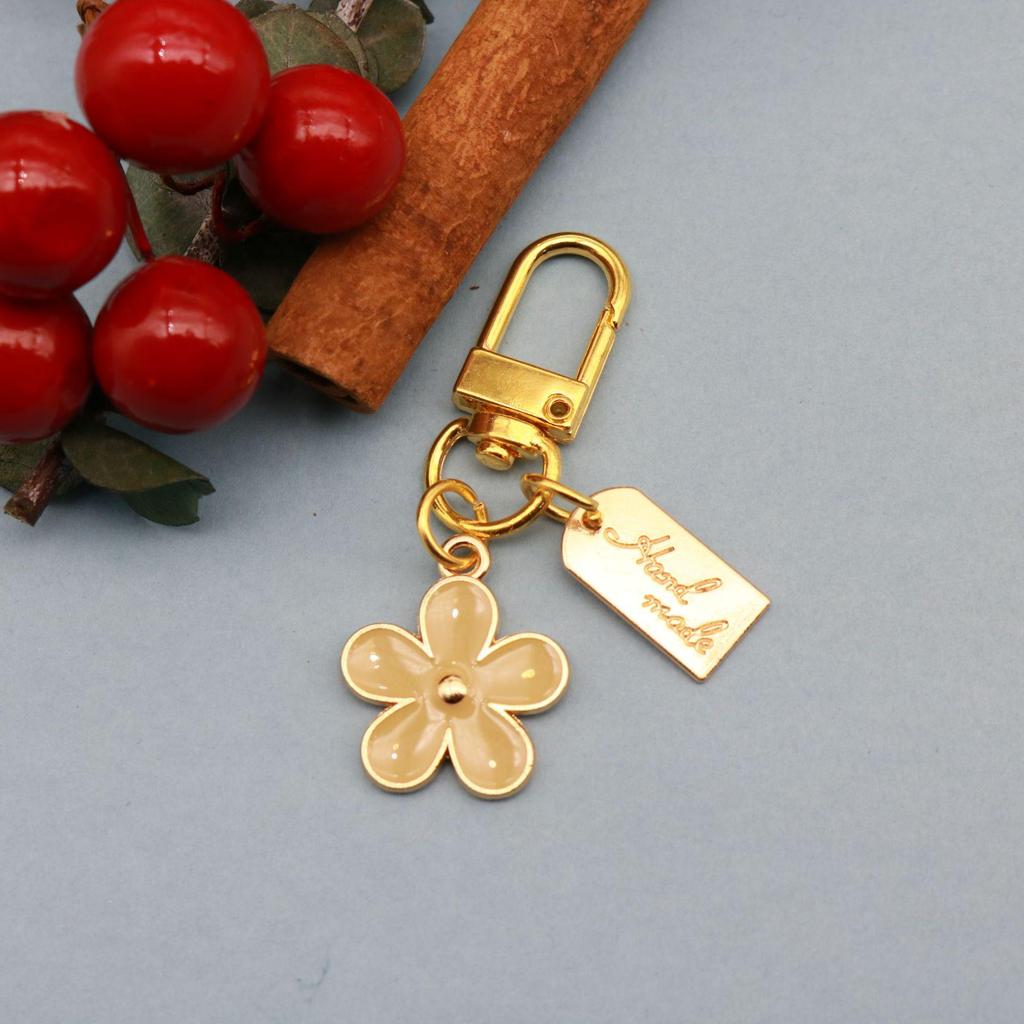Colorful Flower Double-Sided Drip Oil Keychain Pendant