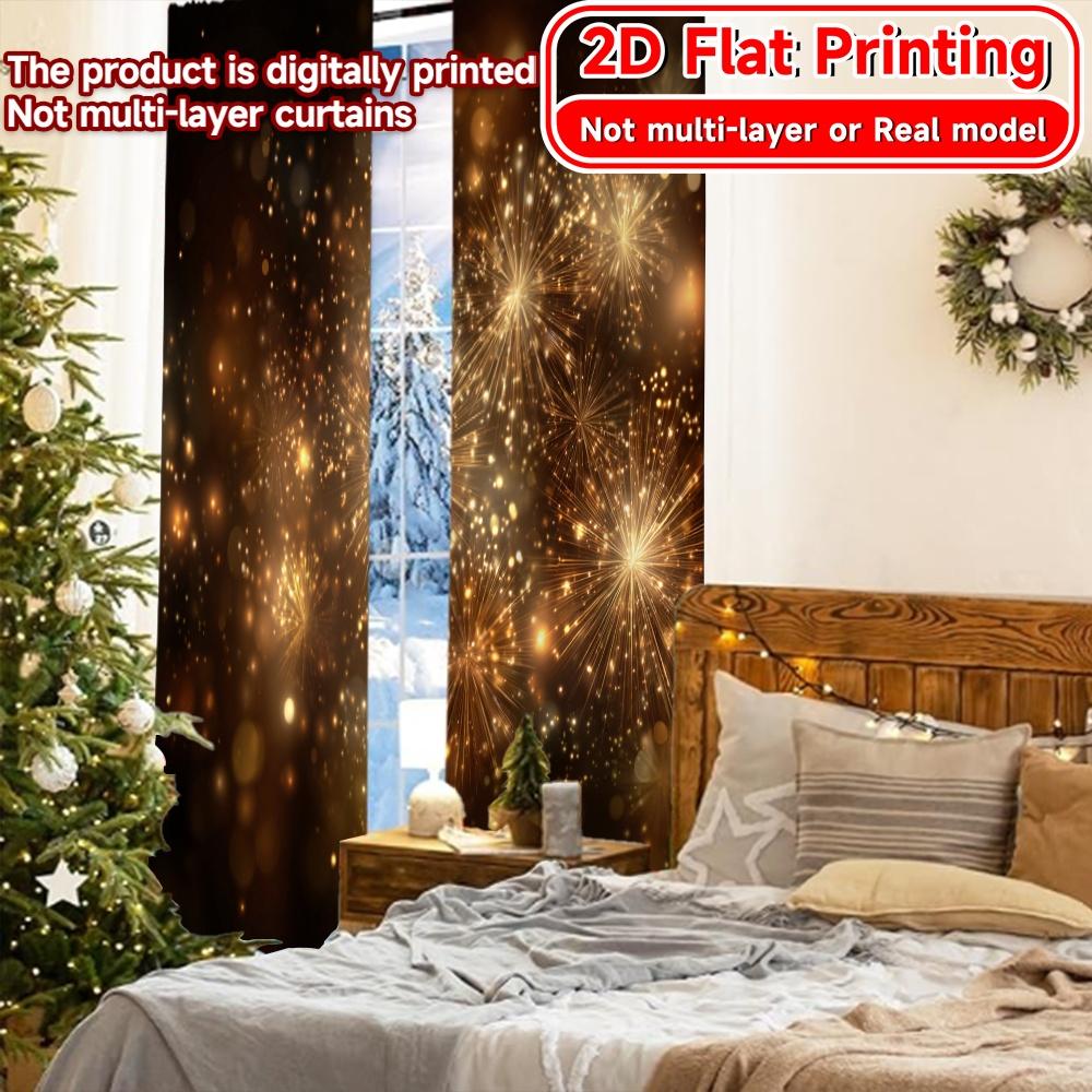 Set Of 2 Modern Flat Printing Goldencelebration Minimalist Curtains Prints Room Decor Curtain Light Filtering Polyester