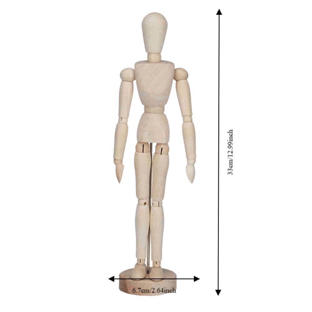 Hardwood Material Wooden Drawing Manikin Flexible Joints Human Figure Model Art Sketching