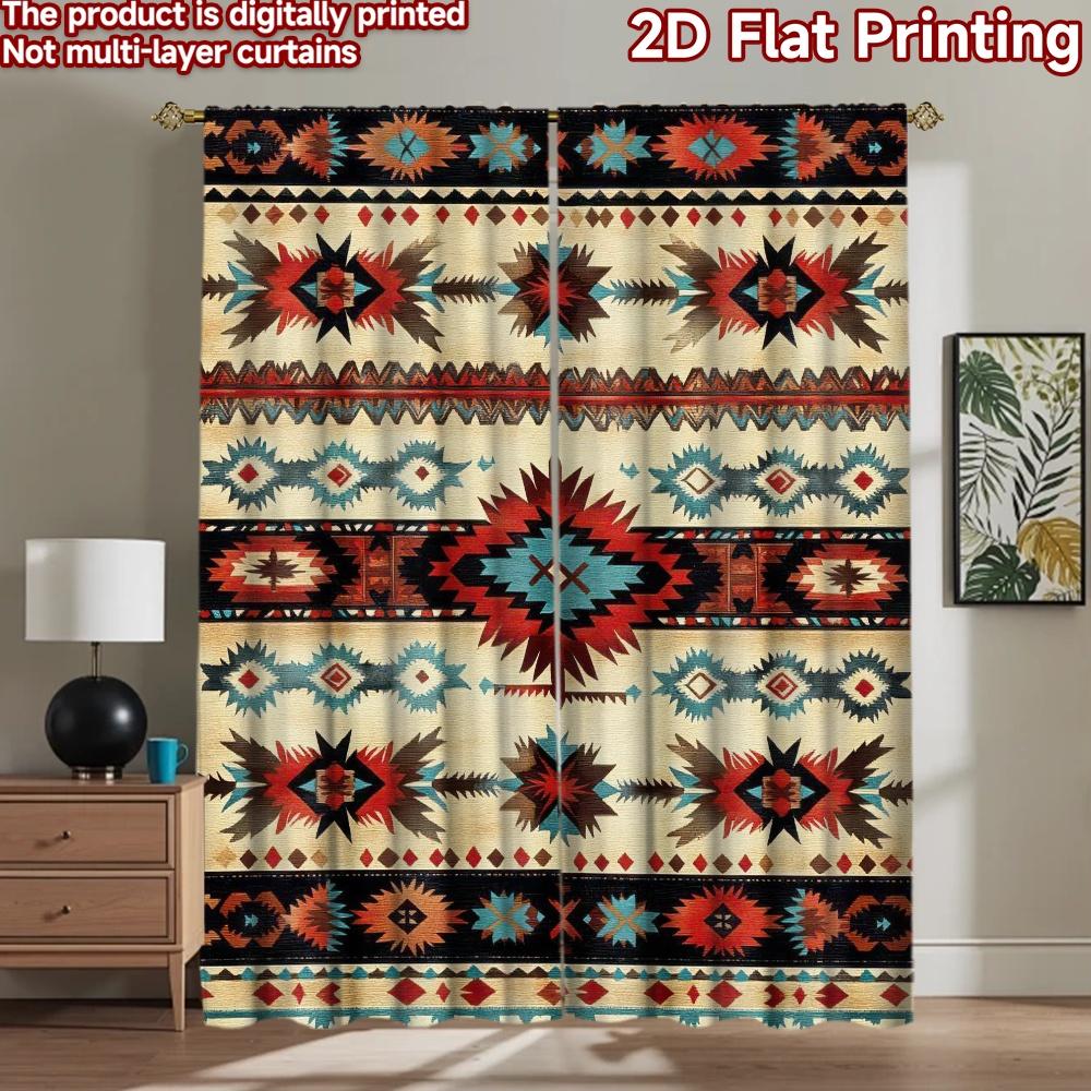 2D flat Photography Backdrop Background Banner Geometric Tribal Motifs 100% Polyester Vibrant Reunion Use for Booth seats