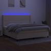 VidaXL Slat Bed Base with Mattress and LEDs, Upholstered Bed with Headboard, Double Bed, Adult Bedroom Bed, 3138426